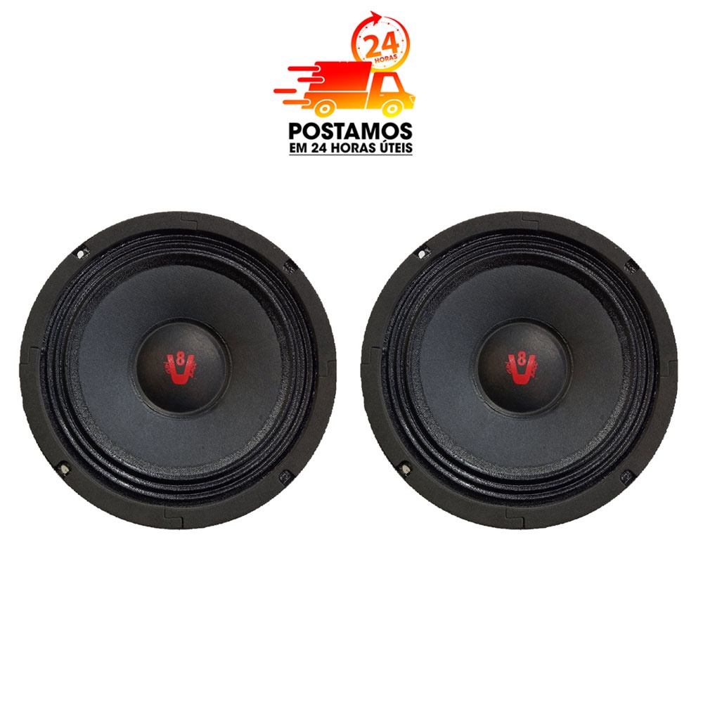 Kit 2 Alto Falante Woofer Preto Compet 6 Polegadas 4-8 ohms 100w Rms Cone Tecido