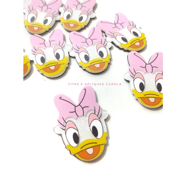 Aplique acrílico Personagem Margarida Disney 02 unidades Mulher do pato ...