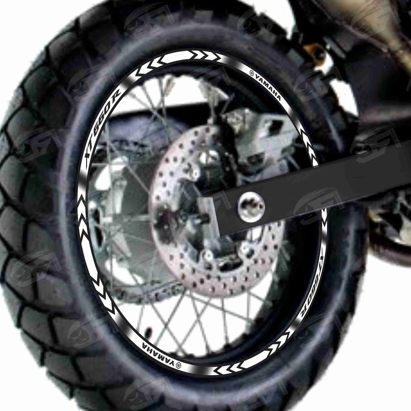 Adesivo Friso Refletivo Roda Moto Yamaha XT 660R XT660R XT 660 R XT 600 XT600 Tenere 660 M01 branco