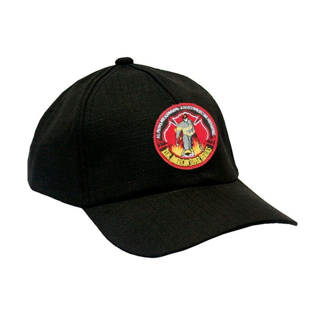 Boné Militar Rip Stop com Patch Aplicado Fireman Preto