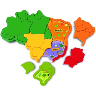 Quebra Cabeça Educativo Mapa Do Brasil 3D - Elka Brinquedos em Oferta na Shopee