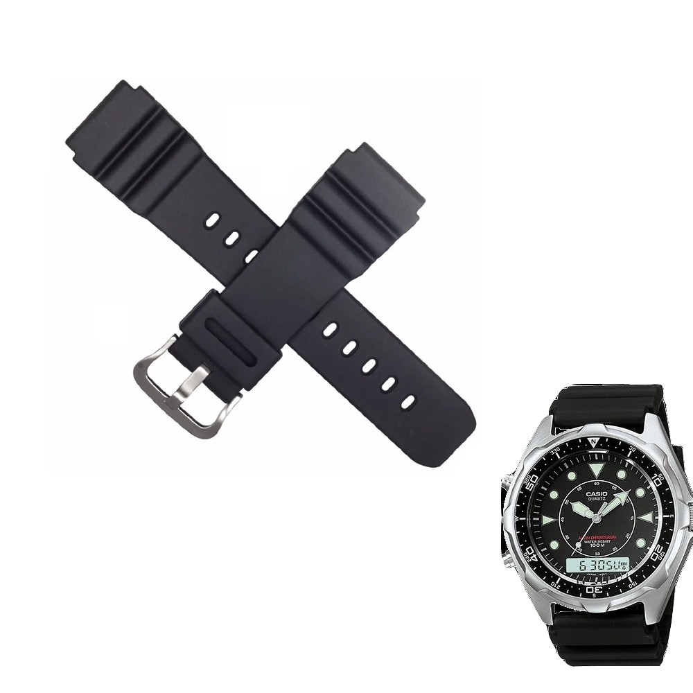 Pulseira De Borracha para Relógio AMW320 AMW-320 Preta