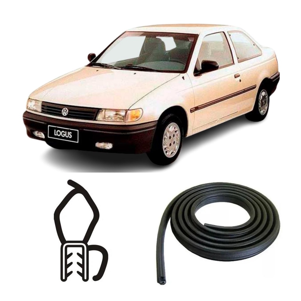 BORRACHA DO PORTA MALAS PRETA COM ABA VW LOGUS em Oferta na Shopee