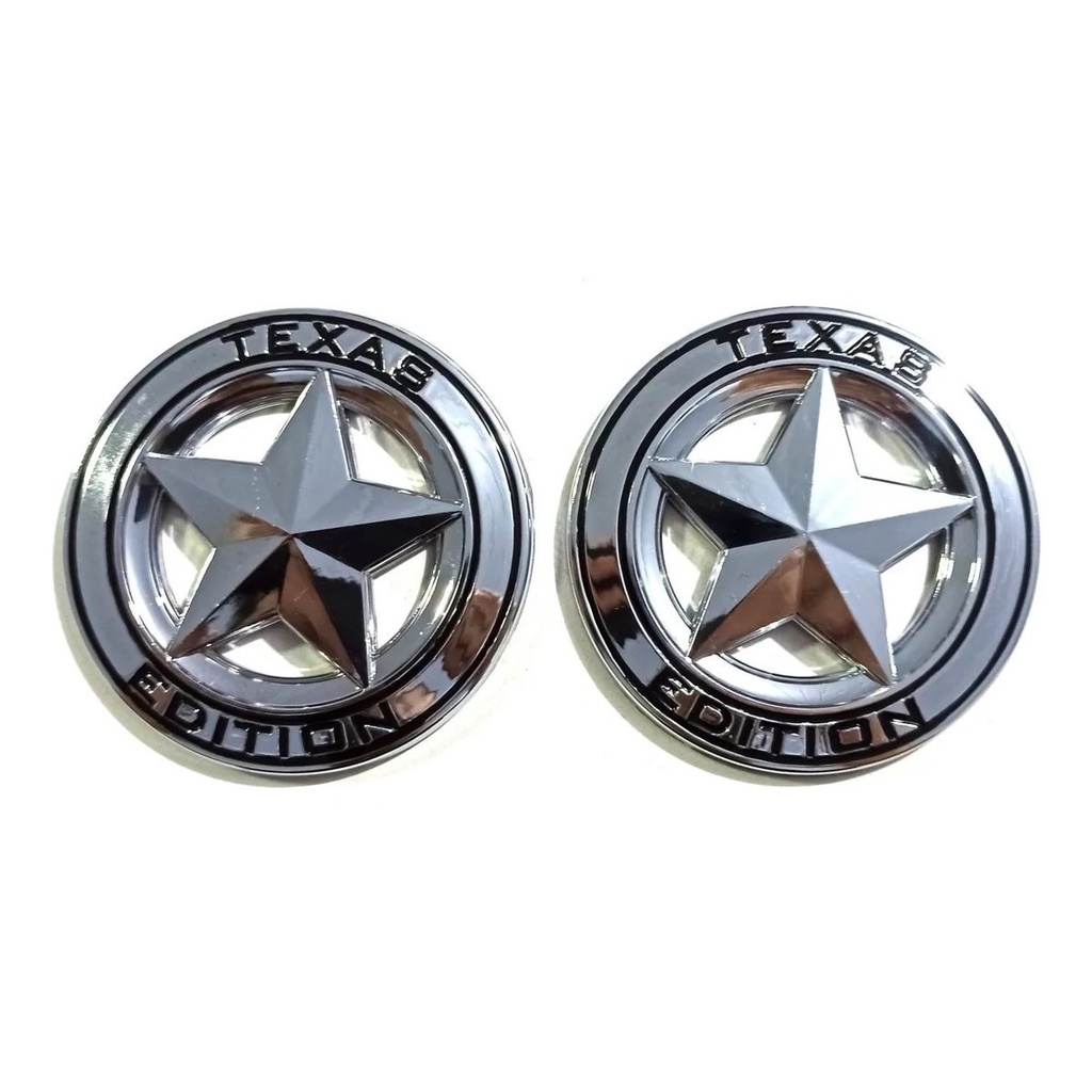 Par Emblema Texas Edition Estrela F1000/ F250/ Ranger/ Ram Cromado
