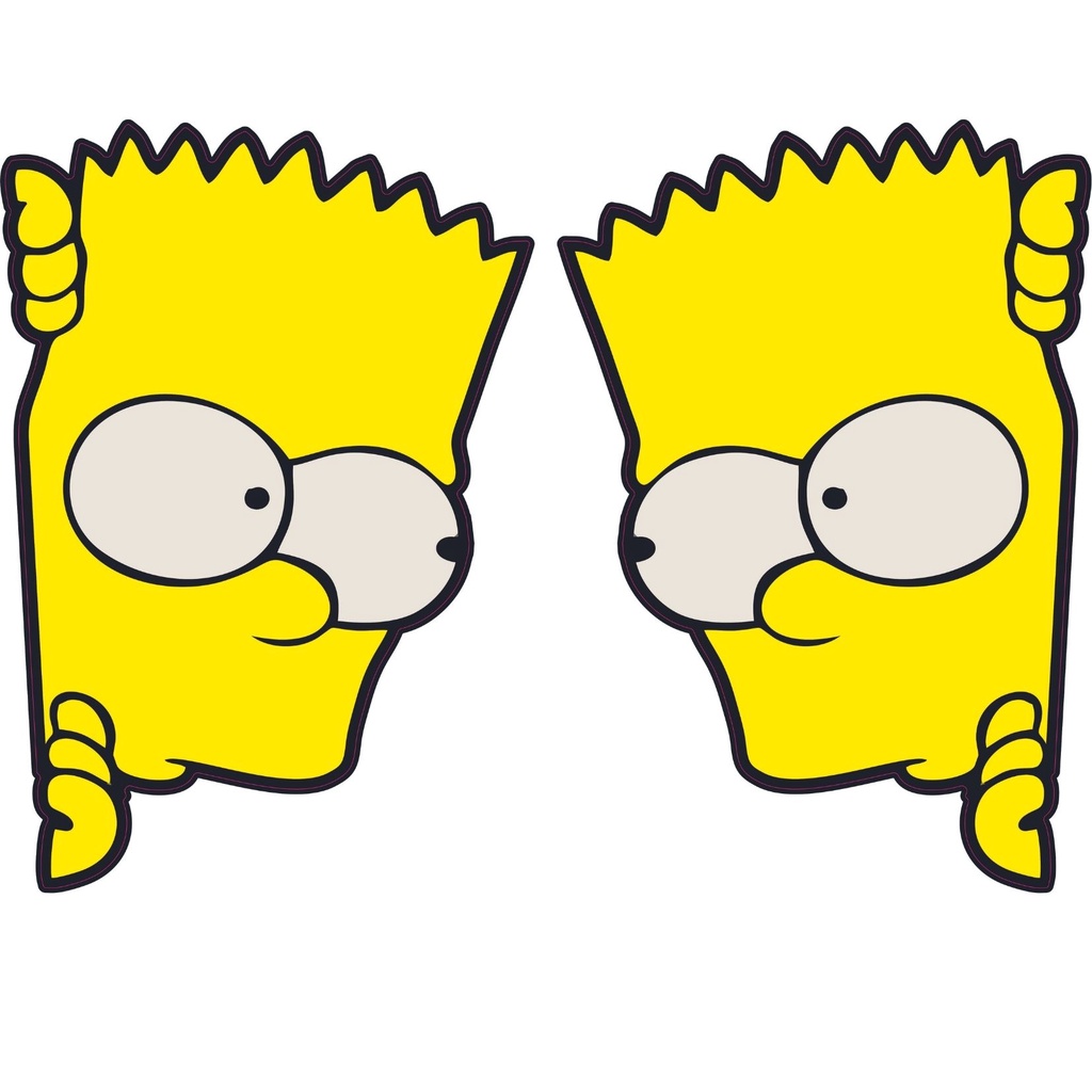 2 adesivos Bart Simpson grande 30x20cm direito e esquerdo