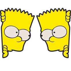 2 adesivos Bart Simpson grande 30x20cm direito e esquerdo