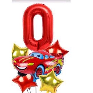 kit festa balões metalizado carro Malqueen$ com 06 peças.