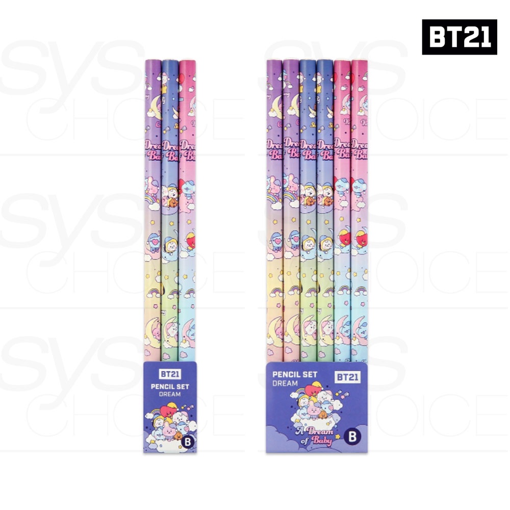 Conjunto De Lápis Do Bts Bt21 Oficial Autêntico Dream Ver
