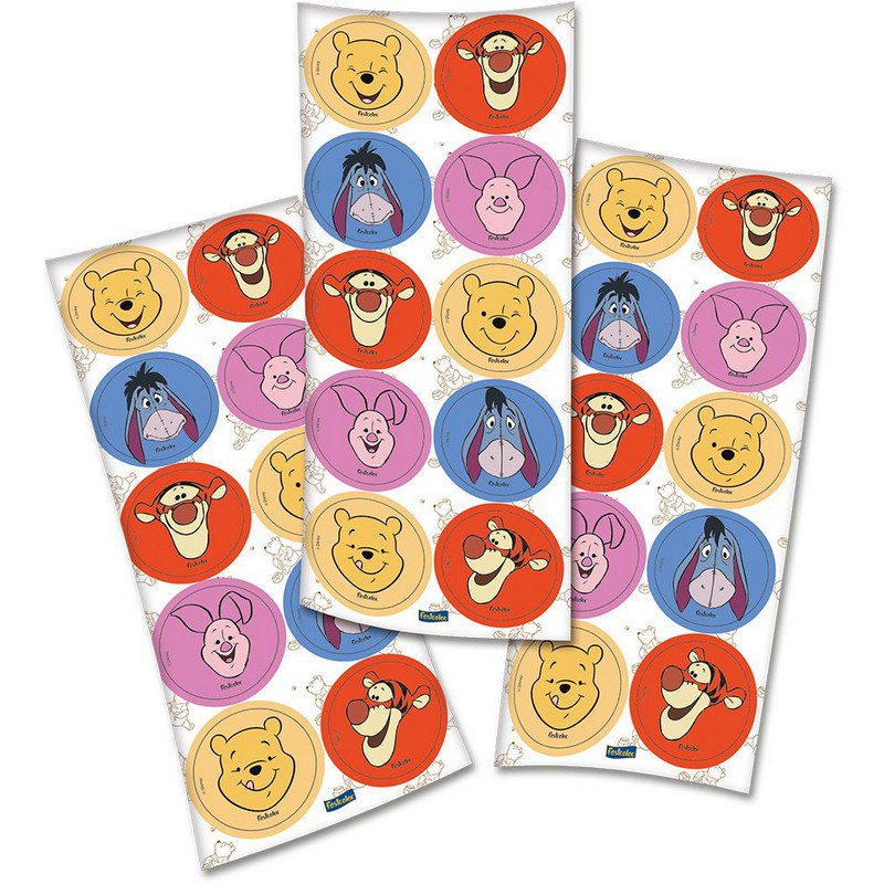 Adesivo Redondo Festa Pooh e Sua Turma - 30 unidades - Rizzo
