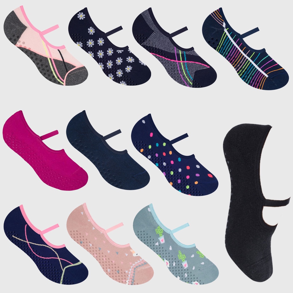 Meia Sapatilha Feminina Selene Adulto Esportiva Solado Antiderrapante Pilates Yoga Algodao em Oferta na Shopee