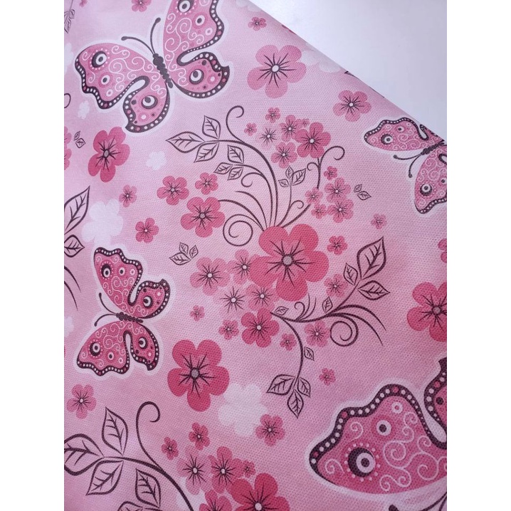 3-13 metros TNT Estampado Borboleta Rosa Jardim Encantado Decoração de Mesa Parede Sacolinha Presente Festa Cenário
