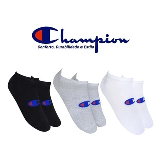 Kit 3 Meias Cano Curto Algodão Adulto Unissex Original Champion