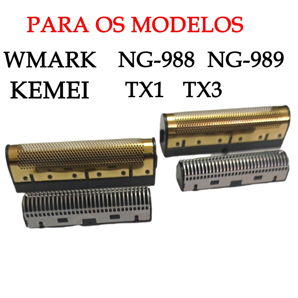 Lamina de Reposicao Para Shaver Wmark Kemei Refil Com Tela 988 989 TX1 em Oferta na Shopee