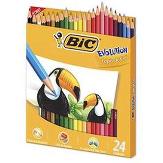 Lápis de Cor 24 Cores Bic Evolution ponta super resistente