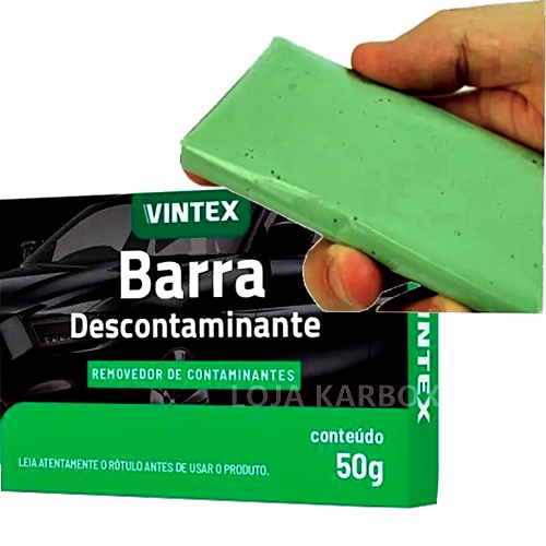 Clay Bar V-bar 50g Vonixx Vintex Pasta Abrasiva Massa Descontamina Pintura Automotiva