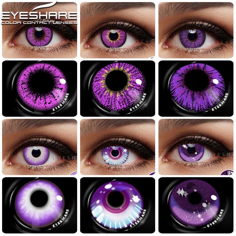 EYESHARE Cosplay Cor Lentes De Contato Para Os Olhos 1 Par Roxo Beleza Dia Das Bruxas Anime Lente Colorida De Cosméticos em Oferta na Shopee