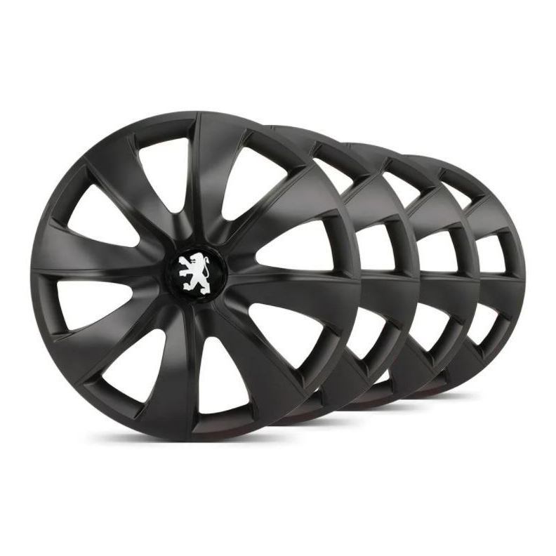 Jogo Calota Aro 14 Esportiva Prime Peugeot 106 206 207 208 306 307 Hoogar Preta Fosca Fosc Black