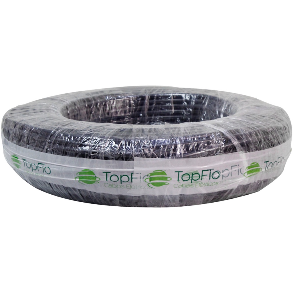 Cabo Pp De Comando Preto 4x0,50 Mm 5 Metros Top Fio