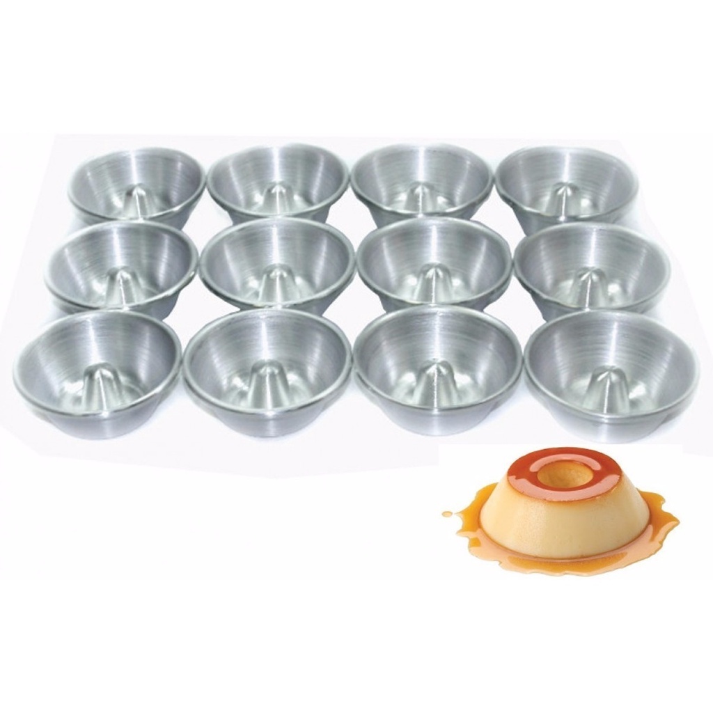 Forma Aluminio Mini Pudim N1 12 Unidades em Oferta na Shopee