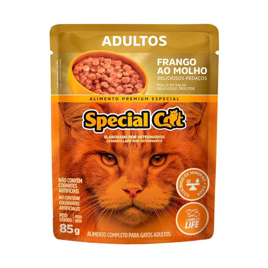 Ração Úmida Special Cat Sachê para Gatos Adultos Sabor Frango 85g em Oferta na Shopee