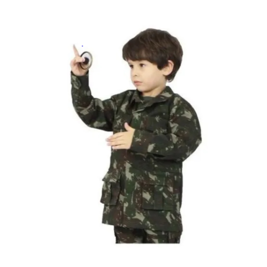 Gandola Infantil Camuflada Exército Brasileiro Jaqueta Blusa Juvenil