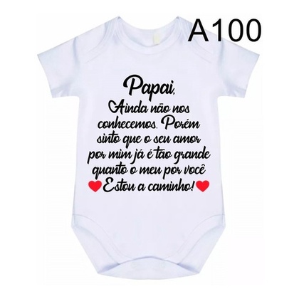 Body Bebê Frases Papai, Estou A Caminho A100