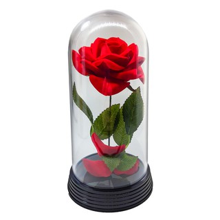 Cúpula A Rosa Encantada Vermelha A Bela e A Fera  Redoma O Pequeno Príncipe Presente p/ Namorada Natal Base na cor Preto