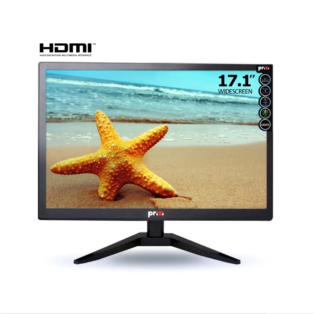 Monitor Led 17.1" Prizi Slim Widescreen 16:9, 5Ms. 60Hz Preto - PZ0017MHDMI