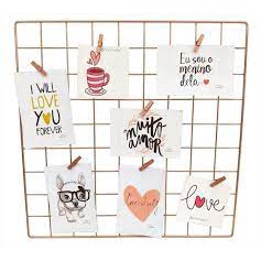 TELA ARAMADA MULTIUSO MEMORY BOARD 30X30CM COM 4 MINI PRENDEDORES