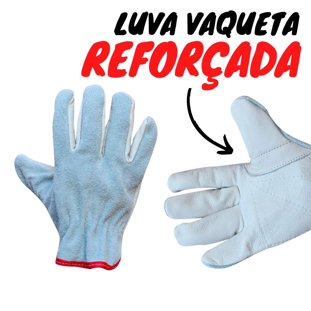 Luva de Vaqueta Mista Punho 7 P7 Petroleira Reforçada