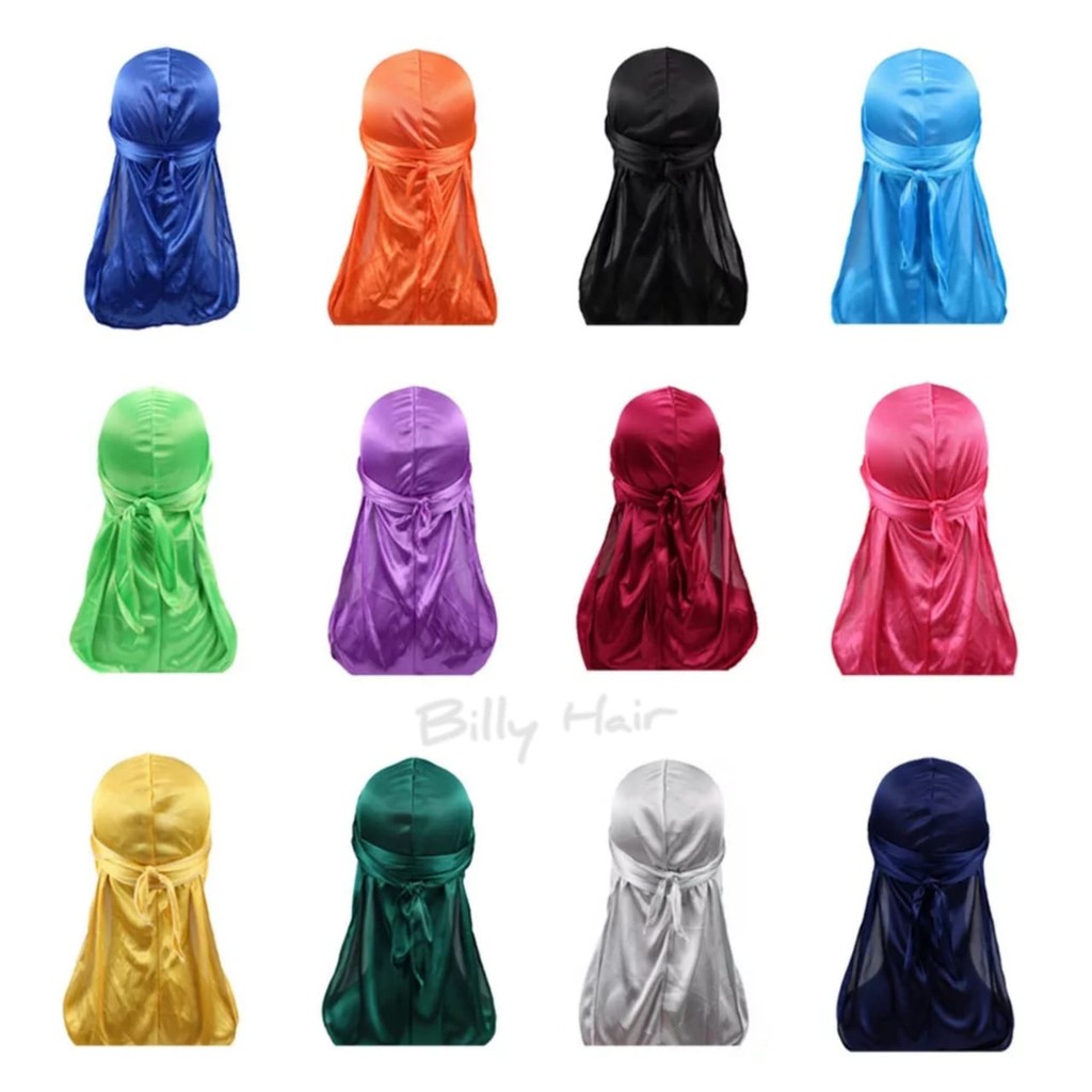 Bandana Durag Silky E Poliéster Para Waves Várias Cores BeeCost