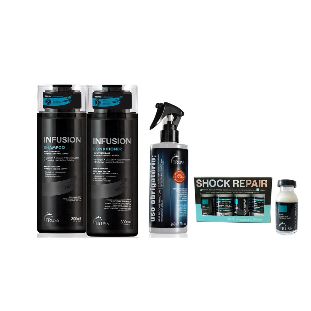 Truss Infusion Shampoo e Condicionador e Uso Obrigatório e Shock Repair