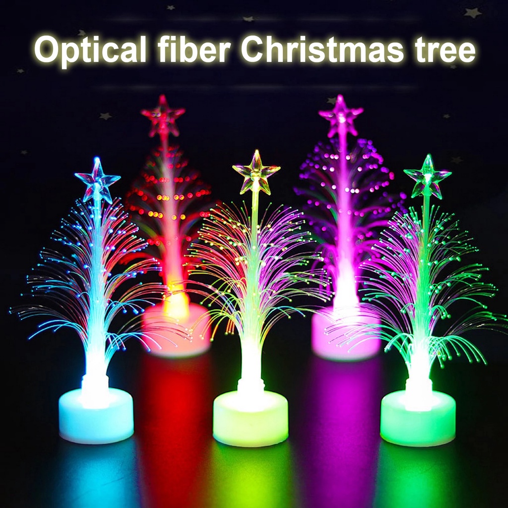 Luz LED Que Muda De Cor Da Árvore De Natal/Fibra Óptica/Luzes Decorativas Acessórios De Decoração Para Casa De Feliz Em