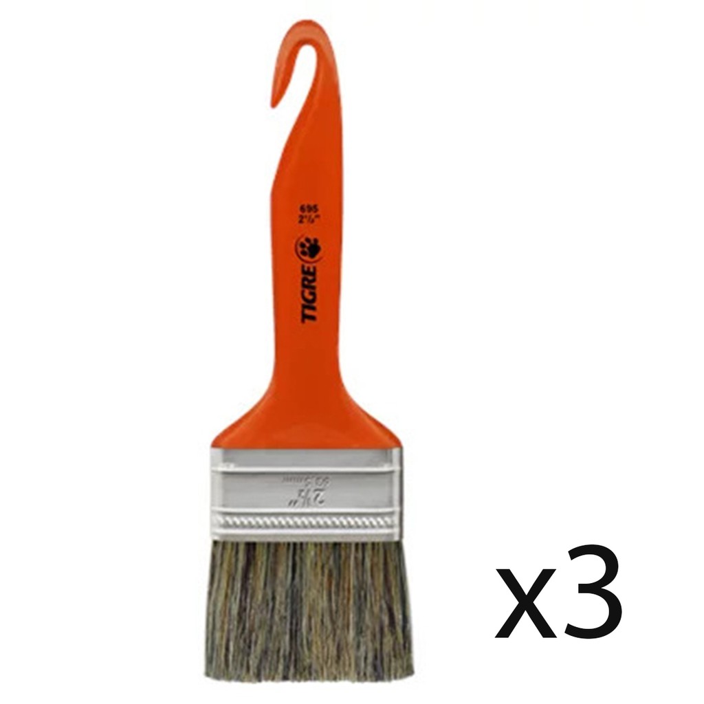 Kit 3 Trincha Para Pintura 695 2 1/2 Polegadas - Tigre