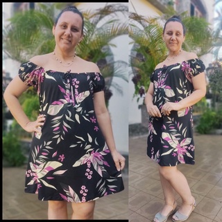 Vestido Curto Ombro A Ombro Soltinho Verão