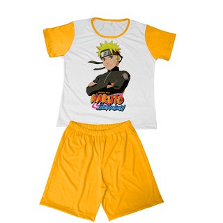 Pijama Infantil Curto Naruto Anime Personalizado Unissex