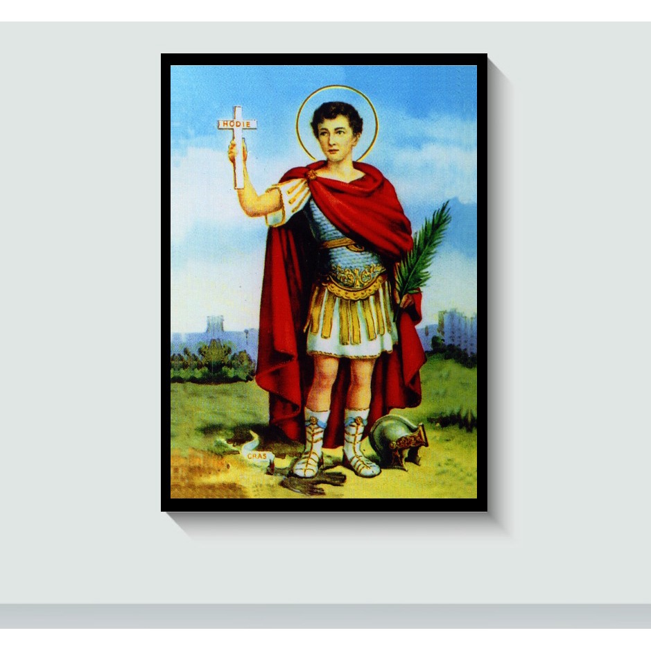 Quadro Santo Expedito de Melitene com Moldura E Acetato Tamanho A3