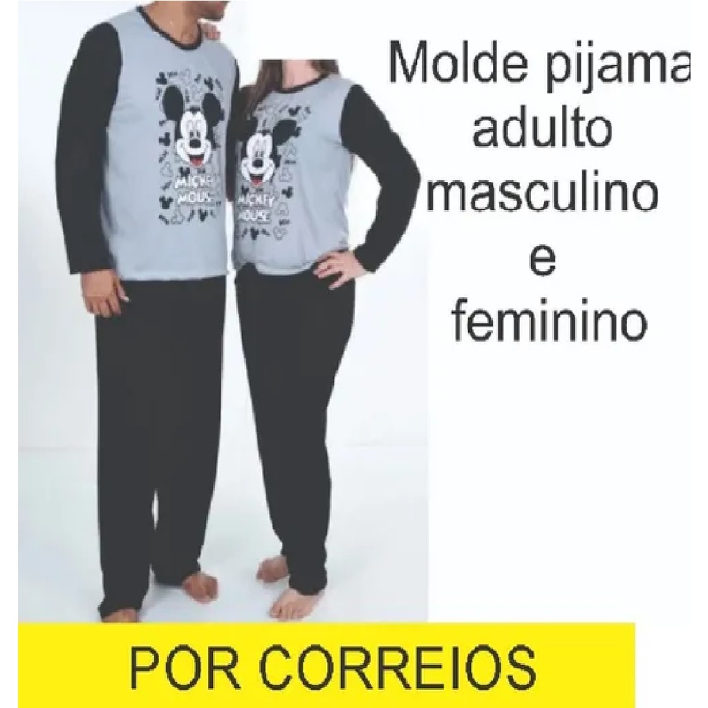 Molde Pijama INVERNO Pai E Mãe Adulto P, M, G E GG  impresso em Oferta na Shopee