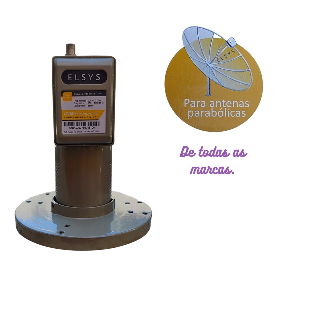 Lnbf Monoponto  Elsys Analógico E Digital Para Antena Parabólica.