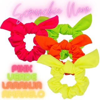 Scrunchie Neon, Fluorescente, Elástico, Rabicó, Xuxinha De Cabelo E Pulseira
