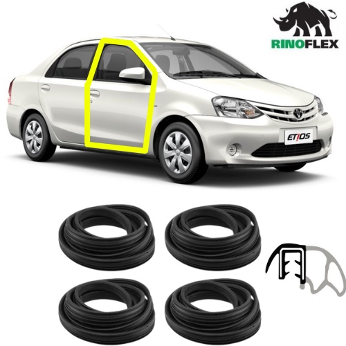Kit 4 Borrachas de Porta Dianteira ou Traseira Toyota Etios Sedan Hatch em Oferta na Shopee