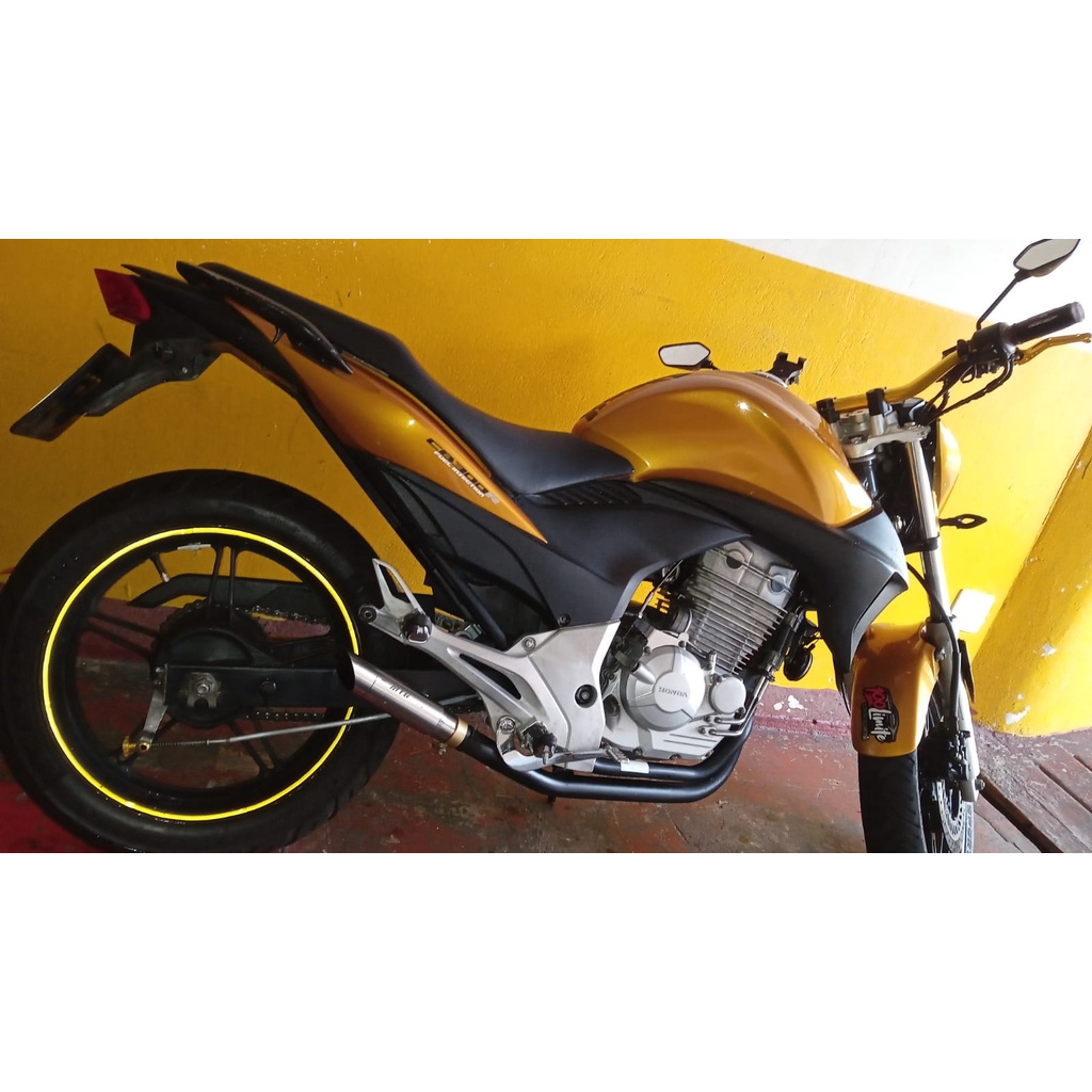 Escapamento Esportivo com Db Killer Cb300 Cb 300 Dourada 2010 Em Diante (Ronco Sensacional)
