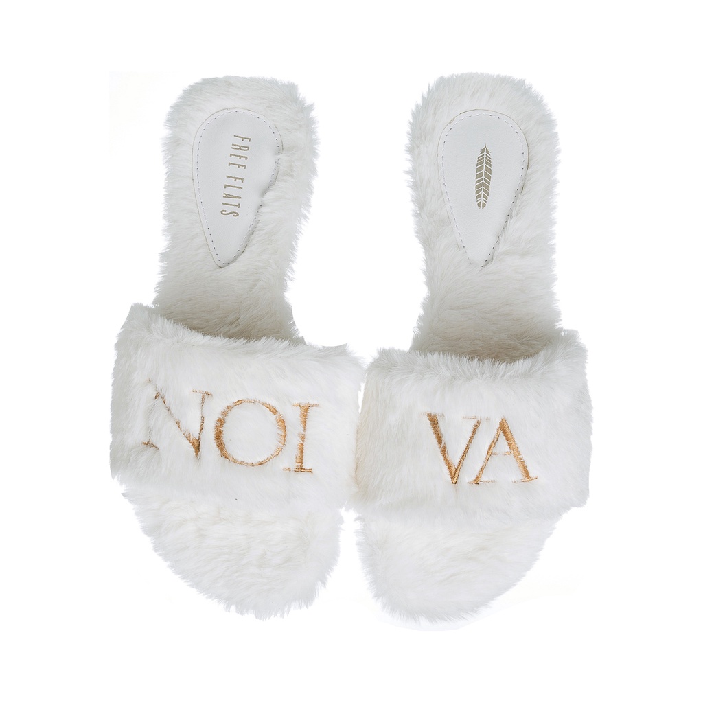 Pantufa Rasteira Slide de Pelúcia Confortável Personalizado - NOIVA-Feminino-Casa-Chinelo de Quarto