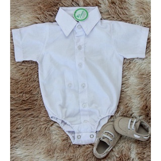Body branco liso p bebê, camisa social manga curta p menino