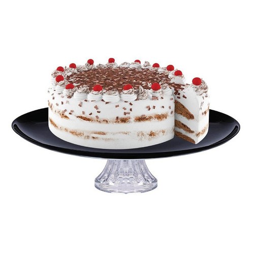 Prato de Vidro Opaline Black G, Suporte para Bolo com Pé, Ruvolo em Oferta na Shopee