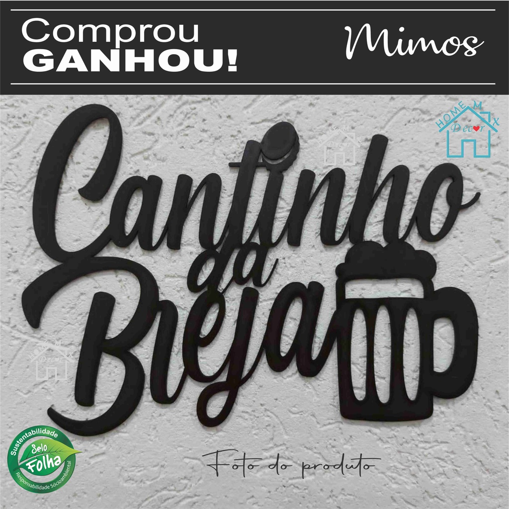 Quadro Decorativo Cantinho da Cerveja Bar Barzinho Beer e Decoração em MDF