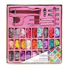 Kit Alicate Rosa - Pressão Pregar Botão Ritas Plástico Metal Ilhós Kit Lanmax