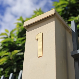 Número Residencial Acrílico Espelhado Envio Imediato! Para Área Externa ou Interna 13 cm Dourado Grátis Fita 3M