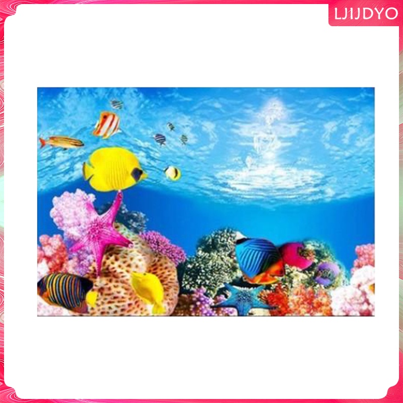 ljijdyo] 3D Effect Fish Tank Background PVC Double-Sided Aquarium Sticker  Decorations | Shopee Brasil