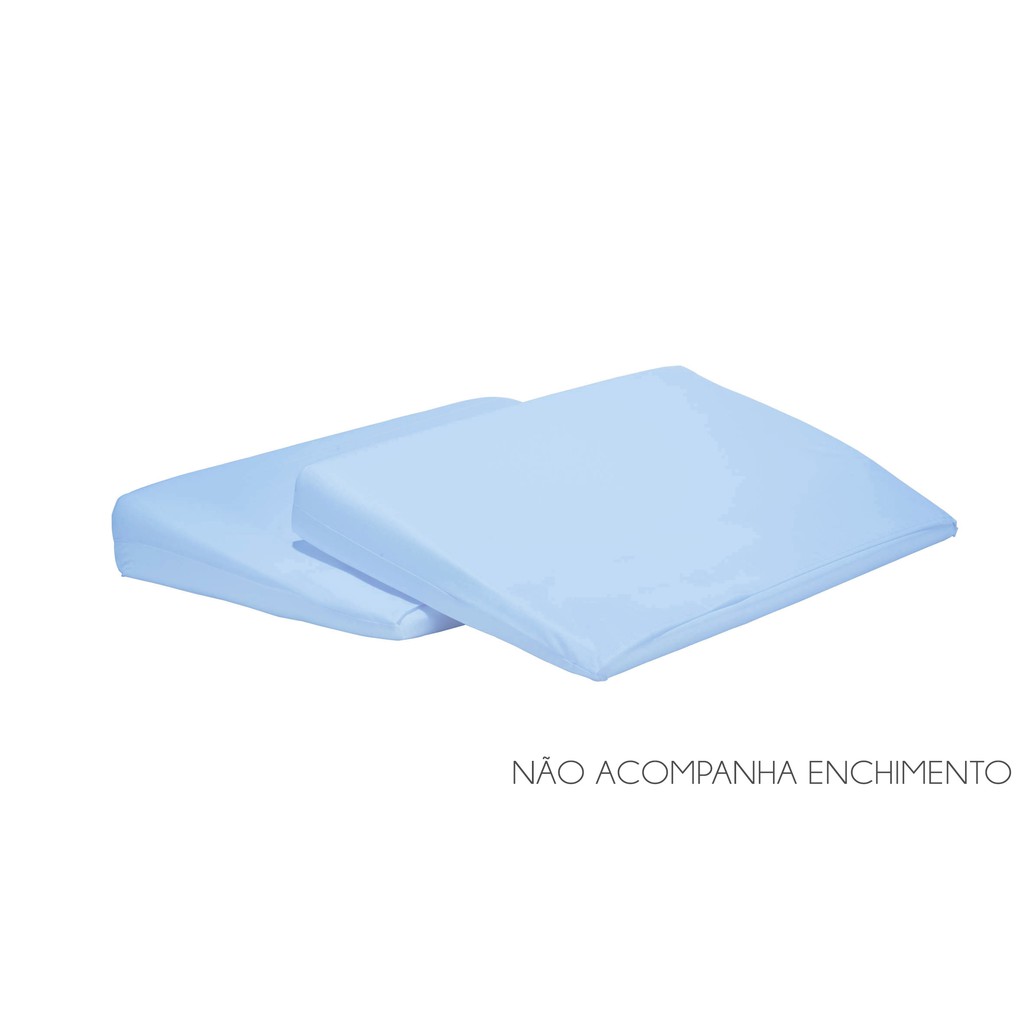 Capa Rampa Anti Refluxo Triangulo Para Berço Azul 08 cm X 37 cm x 58 cm Percal 140 Fios 100% Algodão